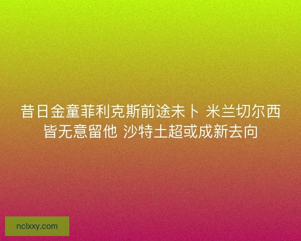 昔日金童菲利克斯前途未卜 米兰切尔西皆无意留他 沙特土超或成新去向